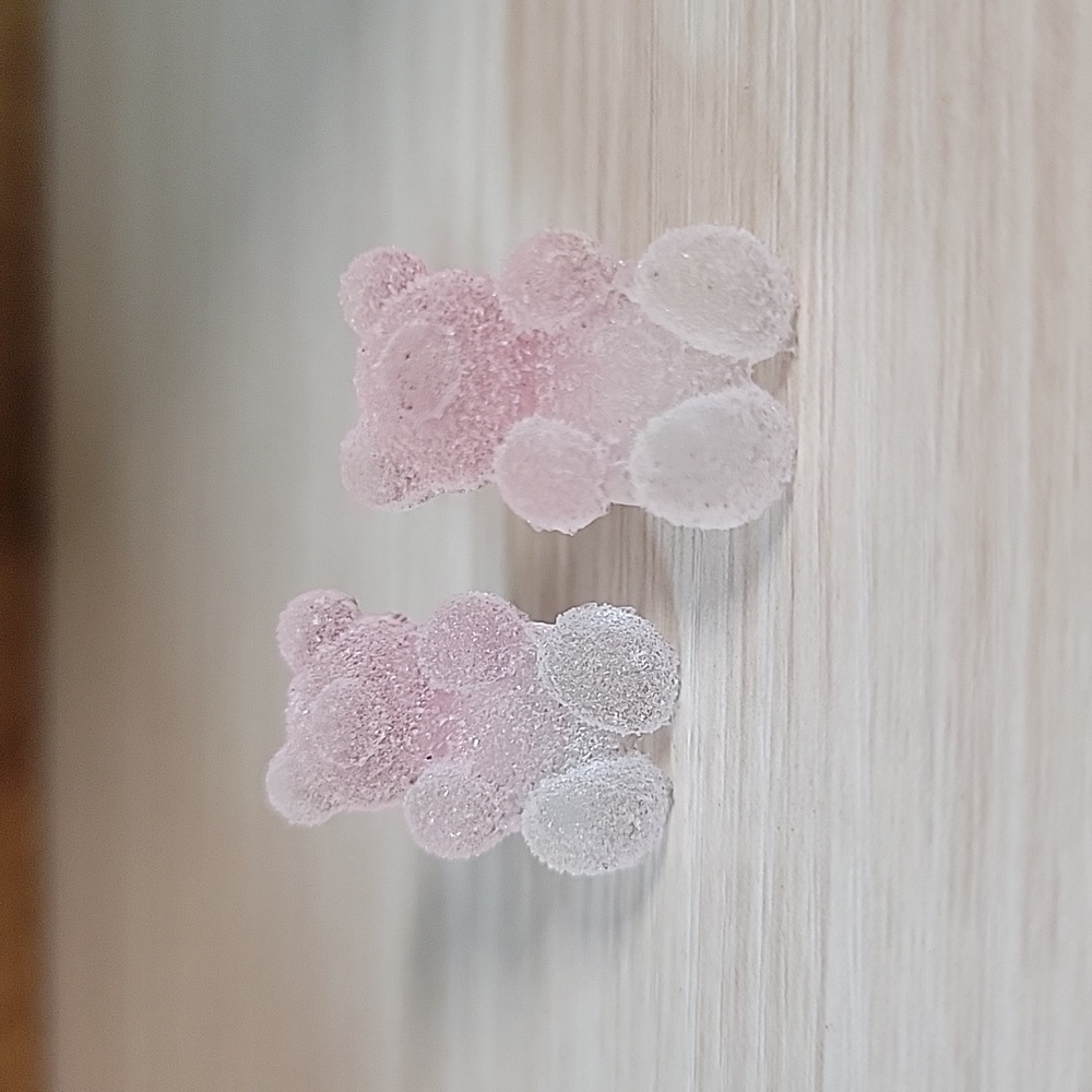 SUGARED GUMMY BEAR STUD EARRINGS - Picture 3 of 6